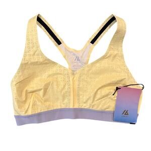 NWT Lume Six Alta Sports Bra Medium Impact, Yellow, Women's Size Large